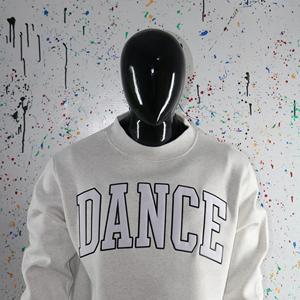 Sweat-shirt à col montant gris cendré DANCE, 100% coton, avec broderie appliquée, col large, info.clushsports - Product Image 5