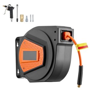 Enrouleur de tuyau d'air rétractable hybride 1/4 pouce x 50 pieds, enroulement automatique, pour tuyaux de compresseur d'air fermés 6.6, pression max. 300 PSI - Product Image 1