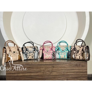 Nuevo Bolso de Mano Mini de Cuero Repujado Hecho a Mano para Mujer, Bolso Cruzado con Diseño Floral, Bolsos Tote de Piel con Pelo - Product Image 1