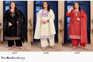 Conjunto de Salwar Kameez para Mujer, Bordado Intenso, Estilo Indio Pakistaní, Kurta, Pantalón, Dupatta, Cuello en V Floral, Talla Grande, Ropa de Fiesta, Algodón de Secado Rápido - Product Image 3