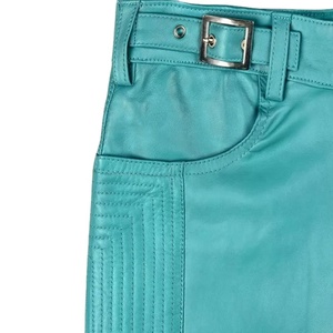 Pantalon en cuir vintage de haute qualité pour homme, décontracté d'hiver, en tissu Oxford brodé brillant, respirant, avec poche ouverte à l'entrejambe - Product Image 2