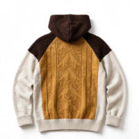 Pull en molleton à capuche pour homme Amkoor, manches raglan, motif gaufré, décontracté, pour l'hiver, coupe classique, en coton, avec poche, anti-boulochage