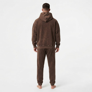 Conjunto Deportivo de Dos Piezas para Hombre, Estilo Oversize, Lavado Ácido, Sudadera con Hombros Caídos, Bolsillo Canguro, Cordón Ajustable, Pantalones Jogger a Juego - Product Image 5