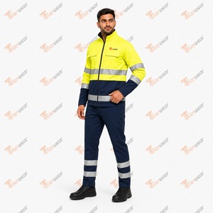 Tiierwear <b>Men</b> Hi Vis Workwear <b>Suit</b> <b>Waterproof</b> Windproof Cotton Reflective Safety Jacket and Pants Set - Product Image 2