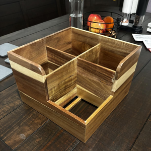 Support d'ustensiles de cuisine d'angle en bois d'acacia vietnamien pour comptoir de cuisine, prix d'usine - Product Image 5