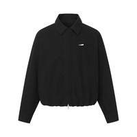 Nouvelle arrivée, veste de travail décontractée en toile avec logo personnalisé, col rabattu, fermeture éclair, style ouvrier vintage pour hommes