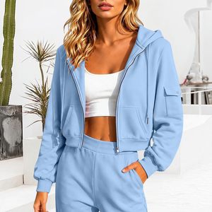 Sweat à capuche court personnalisé pour femme en molleton, pull décontracté streetwear à manches longues, tie-dye, écologique, marque privée, OEM - Product Image 5