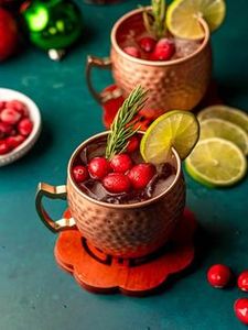Copper Moscow mule mug set for elegant festive cocktail hosting hammered finish metal <b>cups</b> durable <b>reusable</b> party mugs - Product Image 1
