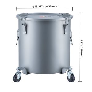 Secchio per Grasso da Cucina Commerciale in Acciaio al Carbonio da 8 Galloni con Rivestimento Antiruggine e Base con Ruote - Product Image 5