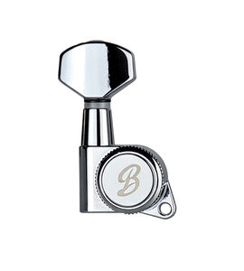 Afinadores de guitarra con bloqueo BBSTONE, fabricados en Corea, 6 en línea, relación de engranajes 20:1, estilo vintage cromado - Product Image 3