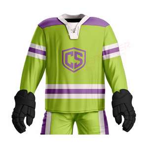 Uniforme de hockey sur glace à manches longues en tissu respirant, logo brodé personnalisé, uniformes de hockey sur glace unisexes, vêtements de sport toutes saisons - Product Image 5