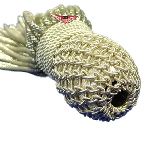 Fil à franges en maille moyenne ABU 11cm, fil de soie argenté, fait main, écologique, taille personnalisable pour vêtements liturgiques - Product Image 3