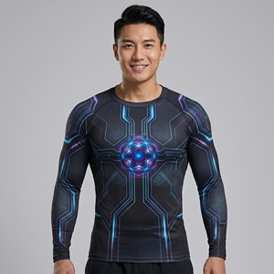 Men Sublimation Rash Guard Breathable Eco-Friendly Quick Dry UPF 50 Sun Protection Men Rash Guard <b>Surf</b> Compression Clothing - Product Image 1