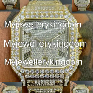 Reloj con diamantes Moissanite VVS, reloj de pulsera para hombre con incrustaciones de diamantes, reloj de lujo con diamantes para él, joyería hip hop para él - Product Image 1