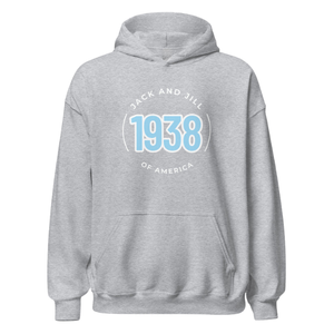 Sweat-shirt à capuche unisexe gris chiné avec motif brodé circulaire, en molleton, à manches longues, décontracté, pour l'hiver - Product Image 1