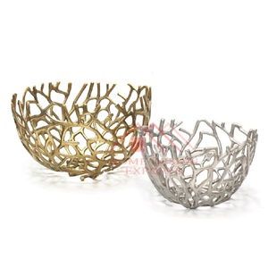 Supports décoratifs en bois de cerf, bol de service, aluminium doré, piédestal en bois de cerf antique, vases à fleurs pour la maison, les hôtels et les restaurants - Product Image 3