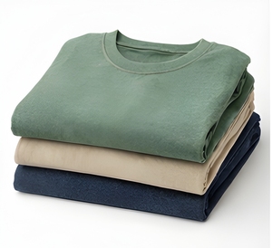 เสื้อยืดผู้ชายสไตล์วินเทจ ผ้าฝ้ายเฟรนช์เทอร์รี่ 240 GSM ทรงโอเวอร์ไซส์ หนานุ่ม สตรีทแวร์  แบบเรียบ  รับสกรีนโลโก้ - Product Image 5