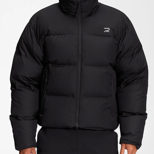 Chaqueta Acolchada Negra para Hombre, Cuello Alto, Cierre de Cremallera, Resistente al Viento, Relleno de Poliéster, Abrigo Casual de Invierno, Largo Regular - Product Image 4