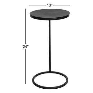 Elegante Mesa Auxiliar en Forma de C con Tapa Redonda Flotante, Perfil Delgado, Ahorra Espacio, para Sofá Moderno y Bares - Product Image 4