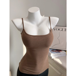 Custom Women's Seamless TankTop Spaghetti Strap Sleeveless <b>Square</b> Neck Stretch Ribbed Camisole Basic Slim Fit Summer Cami OEM - Product Image 3