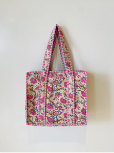 Eco-Friendly Women's Bohemian Cotton <b>Quilted</b> Tote <b>Bag</b> Zipper Floral Pattern Multi-Colour Shoulder <b>Bag</b> for Daily Use Travel - Product Image 5