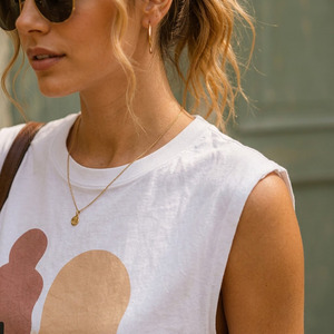 T-shirt sans manches en jersey simple tricoté pour femme, respirant, en coton, pour l'été - Product Image 3