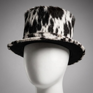 Sombrero de Cuero con Estampado de Vaca, Unisex, para Adultos, para Fiestas Formales de Invierno, Estilo Europeo y Americano, Bordado a Mano, para las Cuatro Estaciones - Product Image 1