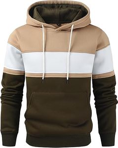 Sweat-shirt à capuche color block pour homme, manches longues, doublure en coton, tendance automne - Product Image 4