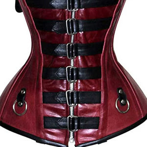 Nouvel Arrivage Corset en Cuir Souple Steampunk Overbust à Baleines, Bustier Burlesque, Haut de Lingerie Noir, pour Entraînement de la Taille et Amincissement Corporel - Product Image 5
