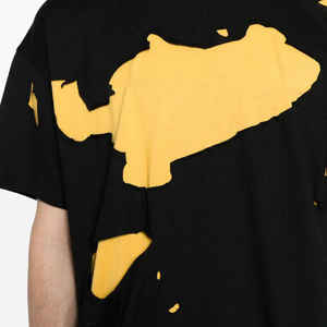 Camiseta de algodón 100% de alto gramaje, transpirable, antiarrugas, de manga corta, corte regular, negra, unisex, con tejido frontal, informal, al por mayor, bajo precio. - Product Image 6