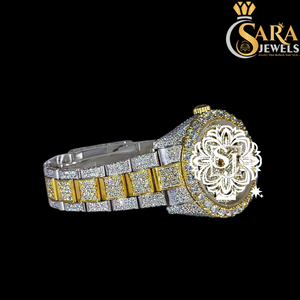 Lujo Hip Hop 41mm Dial Moissanite Diamante Reloj Iced Bling Banda de acero inoxidable Ventana de vidrio Nueva llegada Estilo antiguo - Product Image 3
