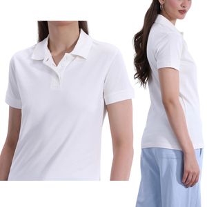 Camiseta Polo de Algodón para Mujer, Manga Corta, Transpirable, Verano, Venta al por Mayor, Logotipo Personalizado, OEM, ODM - Product Image 1