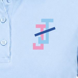 Polo Azul Claro con Logotipo JJ Bordado para Mujer, Manga Corta, Cuello con Botones, Uniforme Ligero para Equipo - Product Image 4