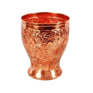 Vintage Floral Engraved Metal Crafts Pure Copper Water <b>Glass</b> Tumbler Beautifully Embossed Design Drinking <b>Cup</b> for Restaurant - Product Image 6