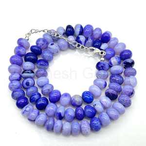 Collar de ópalo púrpura natural con cuentas lisas en forma de rondel de 7-9 mm, hecho a mano, para mujeres y hombres, precio al por mayor. - Product Image 5