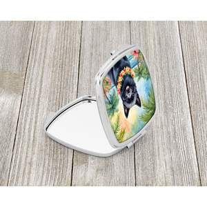 Espejo de maquillaje de viaje compacto Schipperke Luau, espejo decorativo de bolsillo plegable de mano para regalo de mujeres y niñas - Product Image 2