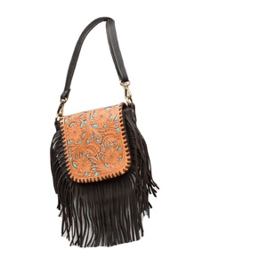 Sac messager bohème pour femme en cuir véritable à imprimé animal, fermeture éclair, doublure en polyester durable, automne hiver, voyage quotidien - Product Image 2