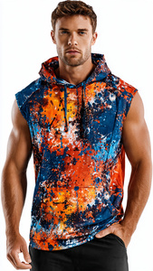 Hoodie sans manches de football en sublimation pour homme, en polaire polyester/coton, coupe oversize, pour les ligues sportives - Product Image 4