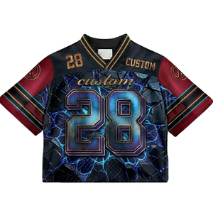 เสื้อเจอร์ซีย์ตาข่ายแบบซับลิเมชั่นสไตล์อเมริกัน แขนยาว ผลิตตามสั่งจากโรงงาน OEM สำหรับสตรีทแวร์ ชุดทีม แห้งเร็ว MOQ ต่ำ เสื้อกีฬา ด้านหน้า 100% ผ้าตาข่าย - Product Image 3