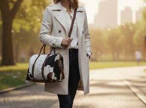 Bolsa de Viaje Rústica de Cuero Genuino con Pelo, Impermeable, para Fin de Semana, Proveedor LHODB-0098 - Product Image 5