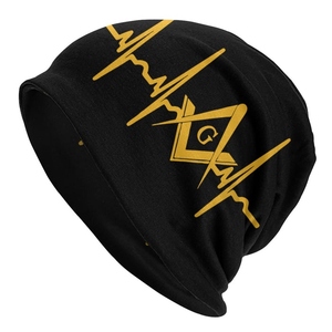 หมวกบีนนี่ถักลายวินเทจ Luxury Master Mason Blue Lodge สำหรับฤดูหนาว - Product Image 2