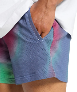 Shorts de malla sublimados personalizados con estampado completo, shorts de baloncesto de malla sublimada transpirables de secado rápido para hombre - Product Image 4