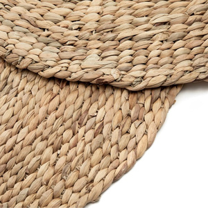 Tapis en fibre naturelle de jacinthe d'eau, fabriqués à la main, de qualité supérieure - Design abstrait et rembourré - Décoration d'intérieur écologique pour voiture, pique-nique - Product Image 3