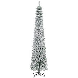 Albero di Natale Artificiale Verde Innevato, Alto 8 Piedi, Sottile, Senza Luci, con 603 Punte e Rami Realistici - Product Image 1