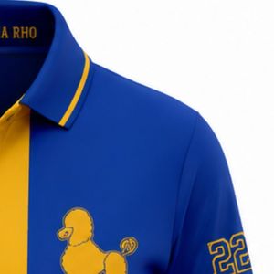 Sigma Gamma Rho Women <b>Polo</b> <b>Shirt</b> Royal Blue And Gold Color Block <b>3</b> Panels Custom Greek Apparel Short Sleeve Fashion Top - Product Image 6