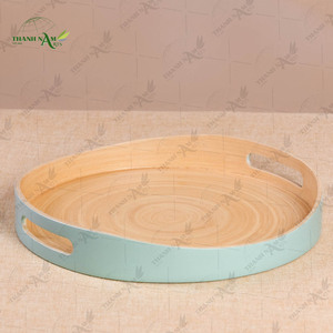 Bandeja de Servir de Bambú 100% Natural, Bambú Hilado Ligero, Lacado, Ecológico para Catering, Comedor, Decoración del Hogar - Product Image 2