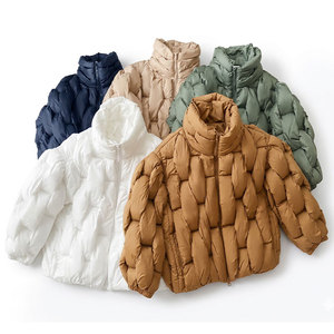 OEM Custom Logo Front Stand Collar Mens Puffer Jacket <b>Warm</b> <b>Waterproof</b> Quilted Winter Streetwear - Product Image 3