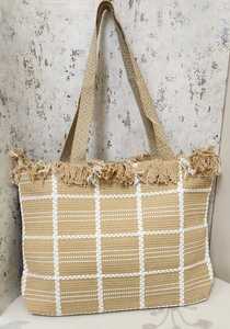 Bolso Tote de Paja Tejida con Borlas y Flecos, Anti-Robo, Cierre Abierto, Gran Capacidad, Bolso de Hombro Casual para Compras, Viajes y Uso Diario - Product Image 3