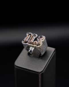 Anillos de Joyería Fina Personalizados con Logotipo de Letra, Moissanita Helada, Estilo Hip Hop, Certificados, con Engaste de Puntas, Plata 925, Bañados en Rodio y Plata - Product Image 5