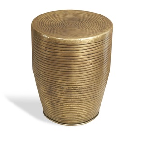 Table d'appoint en aluminium martelé de haute qualité, mobilier de qualité supérieure, accent métallique, tables ottomanes pour hôtel, maison, salon, laiton - Product Image 4